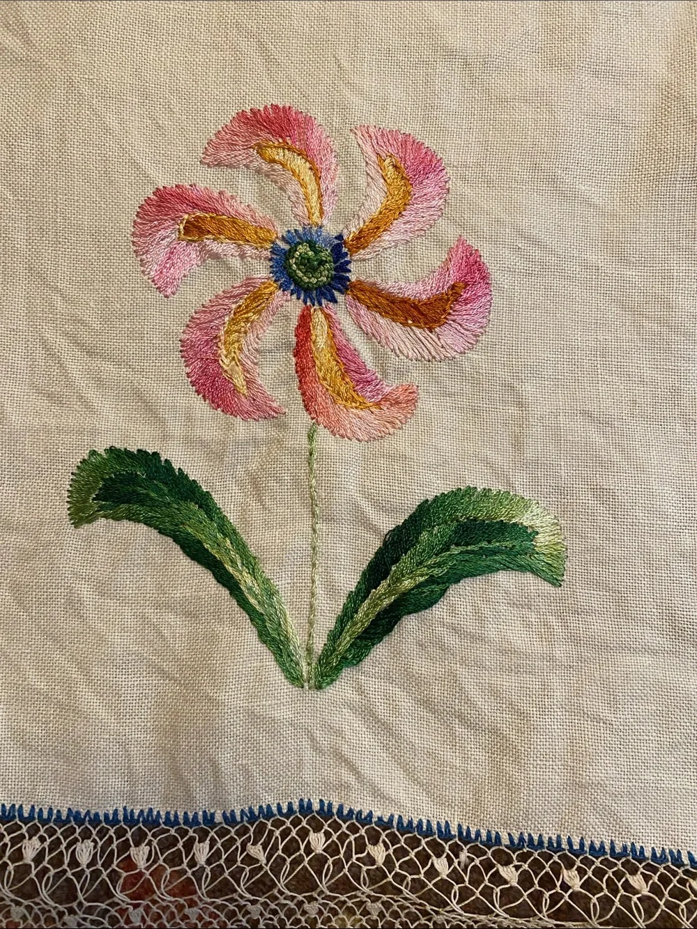 Vintage Handmade Embroidered & Crocheted Linens Bundle